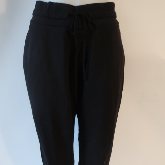 Womens The Range Black Elastic Drawstring Waist Cropped Jogger Sweatpants L - Picture 2 of 13